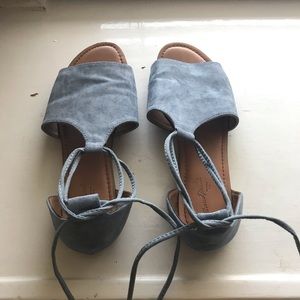 Light Blue Boho lace up sandals! Size 8